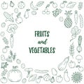 Fruits vegetables icons set Royalty Free Stock Photo